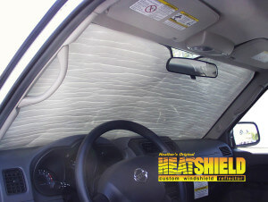 Heatshield Windshield Sun Shade for 1998 Nissan Frontier (interior view)