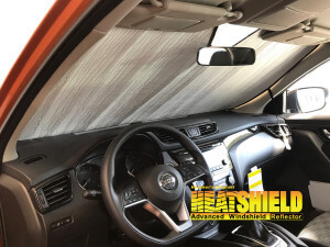 Heatshield Windshield Sun Shade for 2018 Nissan Rogue Sport (interior view)
