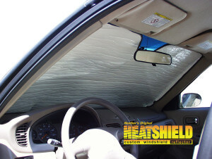 Heatshield Windshield Sun Shade for 2005 Nissan Sentra (interior view)