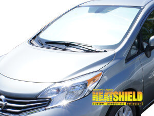Heatshield Windshield Sun Shade for 2013-2019 Nissan Sentra (exterior view)