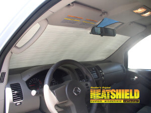 Heatshield Windshield Sun Shade for 2014 Nissan Xterra (interior view)