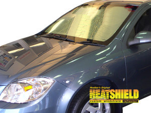 Heatshield Windshield Sun Shade for 2007, 2008, 2009, 2010 Pontiac G5 (exterior view)