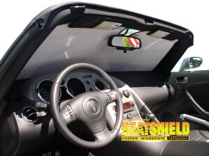 Heatshield Windshield Sun Shade for 2009 Pontiac Solstice (interior view)