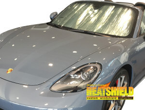 Heatshield Windshield Sun Shade for 2017-2025 Porsche Boxster (718) (exterior view)