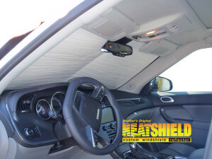 Heatshield Windshield Sun Shade for 2011 Saab 9-4X (interior view)