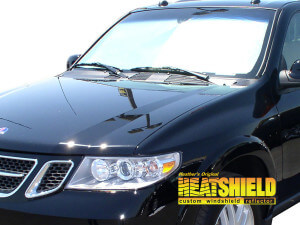 Heatshield Windshield Sun Shade for 2005, 2006, 2007, 2008, 2009 Saab 9-7X (exterior view)