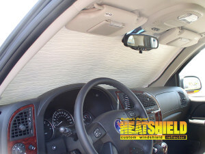 Heatshield Windshield Sun Shade for 2005 Saab 9-7X (interior view)