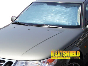 Heatshield Windshield Sun Shade for 2003, 2004, 2005, 2006, 2007 Saab 9-3 (exterior view)