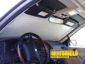 Heatshield Windshield Sun Shade for 2006 Saab 9-3 (interior view)
