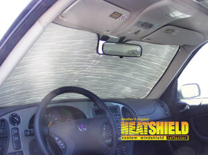 Heatshield Windshield Sun Shade for 2001 Saab 9-3 (interior view)