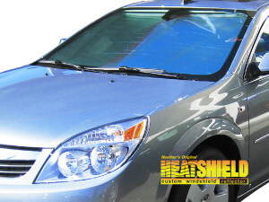 Heatshield Windshield Sun Shade for 2007, 2008, 2009, 2010 Saturn Aura (exterior view)