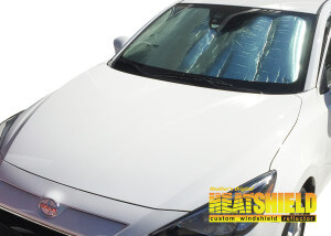 Heatshield Windshield Sun Shade for 2016 Scion iA (exterior view)