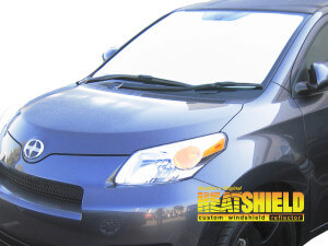 Heatshield Windshield Sun Shade for 2008-2014 Scion xD (exterior view)