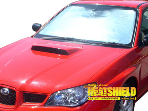 Heatshield Windshield Sun Shade for 2002, 2003, 2004, 2005, 2006, 2007 Subaru Impreza (exterior view)