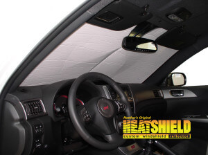 Heatshield Windshield Sun Shade for 2009 Subaru Impreza (interior view)