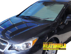 Heatshield Windshield Sun Shade for 2012, 2013, 2014, 2015, 2016 Subaru Impreza (exterior view)
