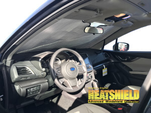 Heatshield Windshield Sun Shade for 2017 Subaru Impreza (interior view)