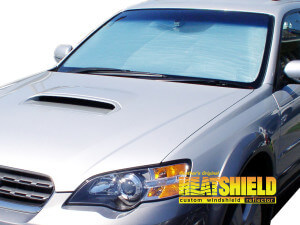 Heatshield Windshield Sun Shade for 2005, 2006, 2007, 2008, 2009 Subaru Outback (exterior view)