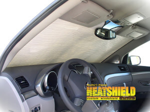 Heatshield Windshield Sun Shade for 2008 Subaru Tribeca (interior view)