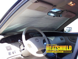 Heatshield Windshield Sun Shade for 2002 Toyota Avalon (interior view)