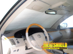 Heatshield Windshield Sun Shade for 2006 Toyota Avalon (interior view)