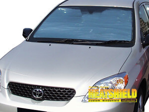 Heatshield Windshield Sun Shade for 2003, 2004, 2005, 2006, 2007, 2008 Toyota Matrix (exterior view)