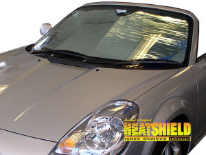 Heatshield Windshield Sun Shade for 2000-2006 Toyota MR2 (exterior view)