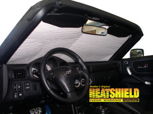 Heatshield Windshield Sun Shade for 2003 Toyota MR2 (interior view)