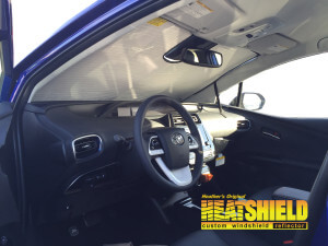 Heatshield Windshield Sun Shade for 2021 Toyota Prius Prime (interior view)