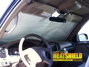 Heatshield Windshield Sun Shade for 2002 Toyota Sequoia (interior view)
