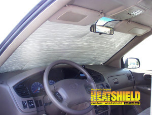 Heatshield Windshield Sun Shade for 2000 Toyota Sienna (interior view)