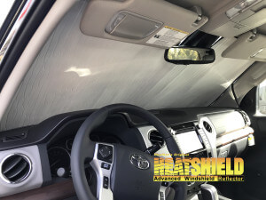 Heatshield Windshield Sun Shade for 2018 Toyota Tundra (interior view)
