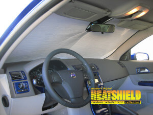 Heatshield Windshield Sun Shade for 2013 Volvo C30 (interior view)