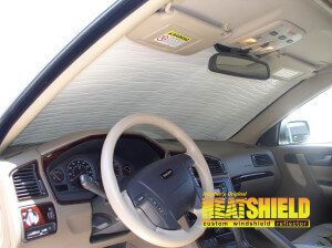 Heatshield Windshield Sun Shade for 2005 Volvo XC70 (interior view)