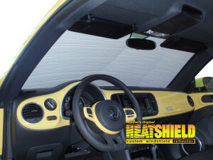 Heatshield Windshield Sun Shade for 2018 Volkswagen Beetle (interior view)