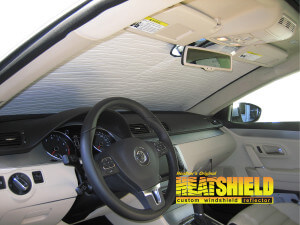 Heatshield Windshield Sun Shade for 2017 Volkswagen CC (interior view)