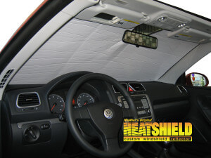 Heatshield Windshield Sun Shade for 2007 Volkswagen Eos (interior view)