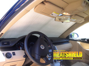 Heatshield Windshield Sun Shade for 2007 Volkswagen Passat (interior view)