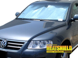 Heatshield Windshield Sun Shade for 2004, 2005, 2006, 2007 Volkswagen Touareg (exterior view)