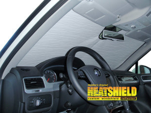 Heatshield Windshield Sun Shade for 2017 Volkswagen Touareg (interior view)