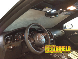 Heatshield Windshield Sun Shade for 2015 Audi S5 (interior view)