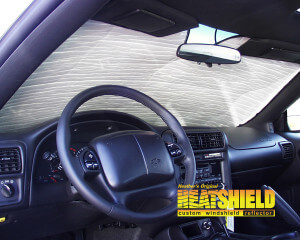 Heatshield Windshield Sun Shade for 2000 Chevrolet Camaro (interior view)