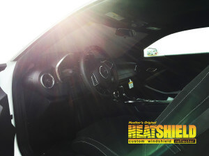 Heatshield Windshield Sun Shade for 2017 Chevrolet Camaro (interior view)