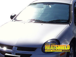Heatshield Windshield Sun Shade for 2000, 2001, 2002, 2003, 2004, 2005 Dodge Neon (exterior view)