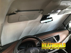 Heatshield Windshield Sun Shade for 2018 Buick Enclave (interior view)