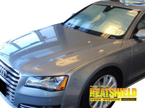 Heatshield Windshield Sun Shade for 2011-2018 Audi S8 (exterior view)