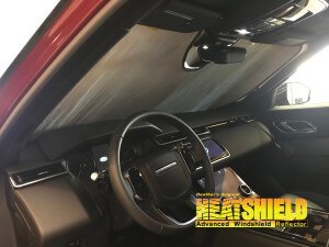 Heatshield Windshield Sun Shade for 2018 Land Rover Range Rover Velar  (interior view)