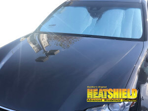 Heatshield Windshield Sun Shade for 2018, 2019 Lexus GS300 (exterior view)