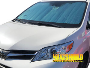 Heatshield Windshield Sun Shade for 2018, 2019, 2020 Toyota Sienna (exterior view)