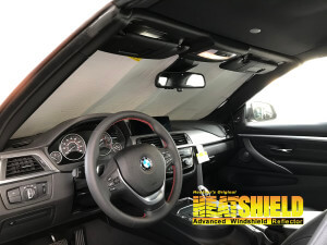 Heatshield Windshield Sun Shade for 2017 BMW 4-Series (F33) (interior view)